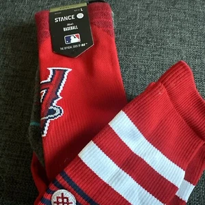 STANCE Diamond Pro Los Angeles Angels OTC Red MLB Socks Men’s Sz L (9-13) NEW - Picture 1 of 3
