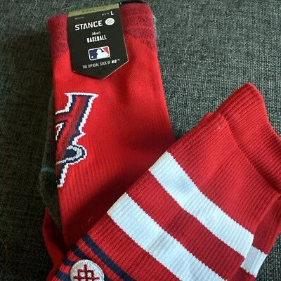 STANCE Diamond Pro Los Angeles Angels OTC Red MLB Socks Men’s Sz L (9-13) NEW - Image 1 of 3
