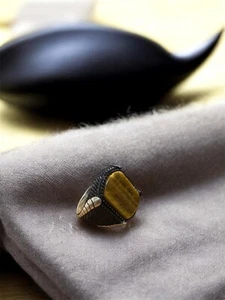 herrenring silber 925 mit stein tigerauge ring männer schmuck ring mit stein - Bild 1 von 7