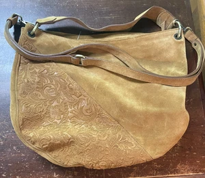 Sundance braune Leder Handtasche / Schulterhandtasche Made Italy Fächer innen - Bild 1 von 2