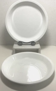 "2 platos de pastel Corning Ware blancos lisos P-309 - 9""x 1/4"" vintage" - Imagen 1 de 4
