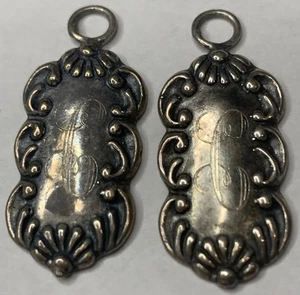 Vintage Sterling Ohrringe Verlängerungen Anhänger Monogramm C 1,5" lang 4,8 Gramm - Bild 1 von 8