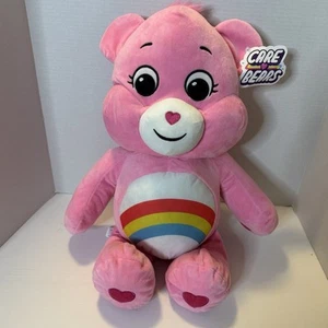 2022 Large Jumbo 24” Care Bears Cheer Bear Plush Stuffed Animal, Pink, Rainbow - Picture 1 of 15
