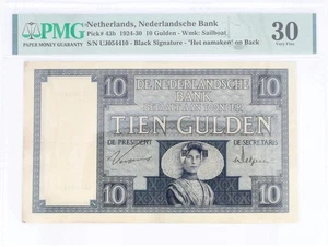 Netherlands 10 Gulden 1924-1930 Pick# 43b ''Zeeuws Meisje'' PMG 30 - Picture 1 of 2