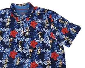 Tommy Bahama IslandZone Men's XL Polo Shirt Golf Tropical Flowers Hula Girls  - Picture 1 of 10