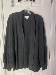 Gorgeous Fall Liz Claiborne Sweater Charcoal Gray Long Sleeve XL - Picture 1 of 9