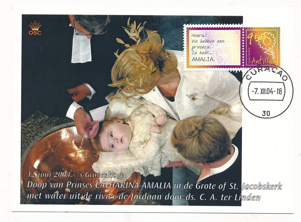 D434069 Antillas Neerlandesas Tarjeta Máxima Realeza Princesa Catalina Amalia Foto 1 de 1