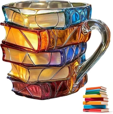 Painted Book Mug Novelty Coffee Mug for Book Lover Gifts Women Unique Coffee New - Image 1 of 4