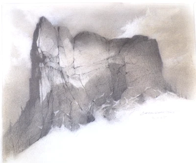 Fine Art Original Artist Signed Framed Landscape Drawing by Artist Darryl Steele - Image 1 of 4