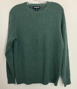Land's End Emerald Green Crew Neck 100% Cashmere Pullover Sweater Size M Preppy - Picture 1 of 5