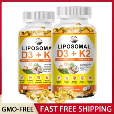 NATURE'S LIVE Vitamina D3 Liposomal 5.000iu + K2 MK-7 200mcg Fuerza Máxima, Aumenta la Inmunidad