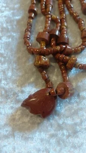 Vintage Native American klobige Pipestone Fetisch Bär drei Stangen Halskette - Bild 1 von 19
