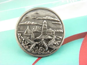 Brosche & Ohrringe Set in Zinn von Torino Leuchtturmszene. #11 - Bild 1 von 8