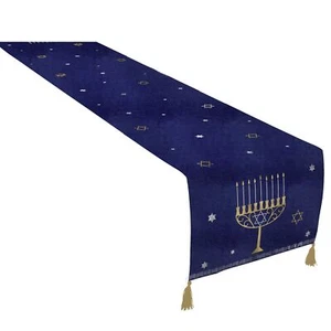 Hanukkah Festival Lights Jewish Holiday Party Decoration Fabric Table Runner - Picture 1 of 1