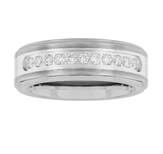 Brilliance Fine Jewelry - Mens Tungsten 3/8 CTTW Band Ring - Size 10 -
