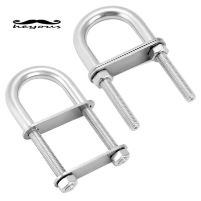 Heyous M8(5/16)Stainless Steel Marine Boat Stern Bow Eye Tie Down U Bolt(2PCS)