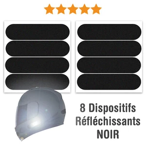 8 Stickers Réfléchissants pour casque moto 8 x 2 cm: Adhésifs signalisation PRO - Bild 1 von 3