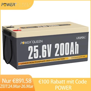 Power Queen 24V 200Ah Lithium Batterie LiFePO4 Akku mit 200A BMS ✅0% MwSt.✅ - Bild 1 von 12