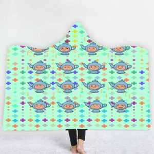 Teteras con expresiones 3D manta con capucha manta de franela portátil capa - Imagen 1 de 5