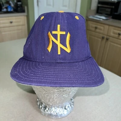 Religious Christian "N" Cross Purple Hat Vintage 80s 90s New Era Fitted 7 1/4 - Image 1 of 4