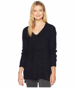 Maglione donna tribale manica lunga scollo V spacco laterale alto basso nero taglia media - Foto 1 di 4