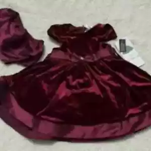 Rare Editions Baby Girls' Taffeta-Trim Velvet Dress - Picture 1 of 2