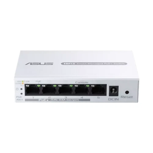 ASUS ExpertWiFi EBP15 5-Port GbE Smart Managed PoE Switch for sm