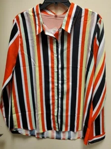 Striped Women's  Long Sleeved Blouse/Shirt Size 3Xl Wj68 - Picture 1 of 4