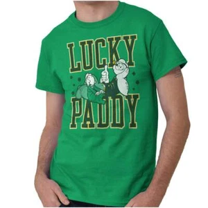 Popeye St Patricks Lucky Paddy Mens Graphic T Shirt Tees - Picture 1 of 9
