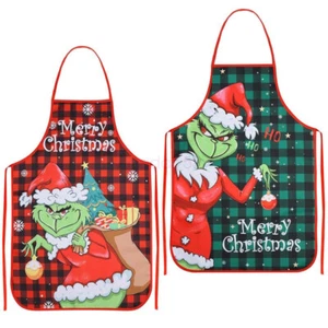 2025 SALE Merry Christmas Grinc Apron Adults Kitchen Cooking Chef Bib Xmas Gift - Picture 1 of 20