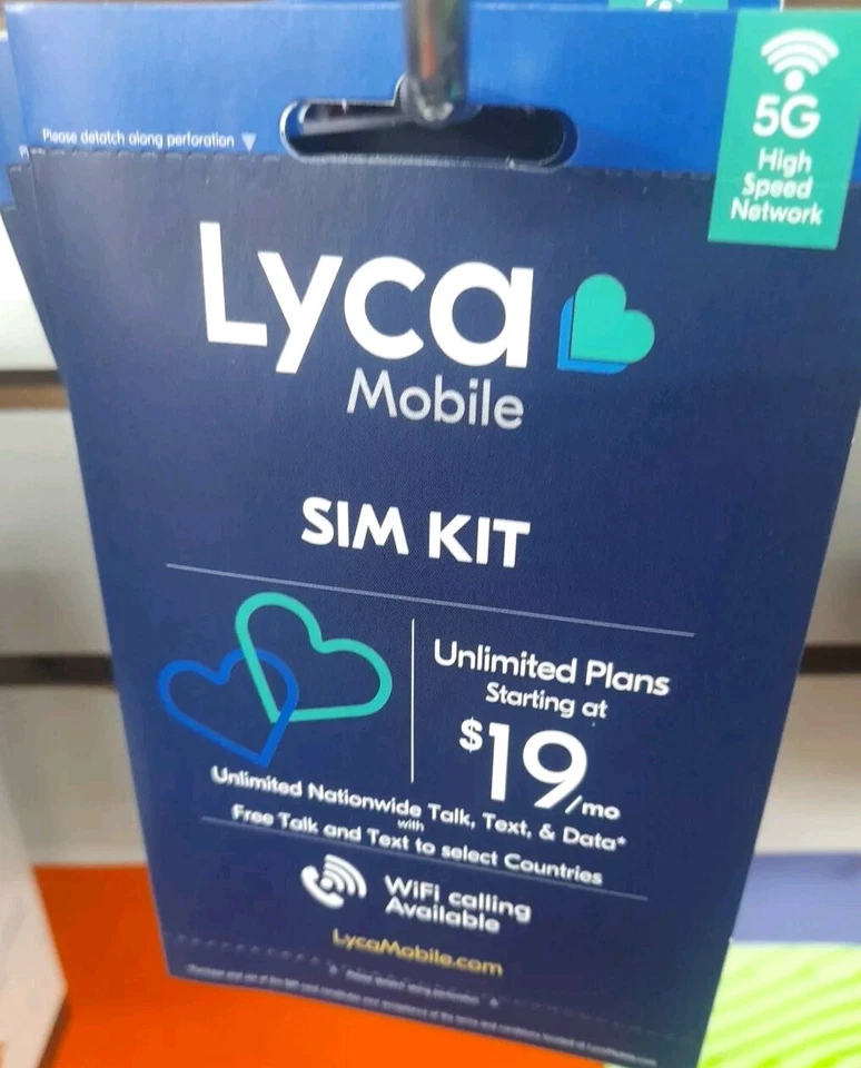 Cartão SIM Lycamobile pré-carregado plano de US$ 29 corte triplo com 2 meses incluídos  - Imagem 1 de 1