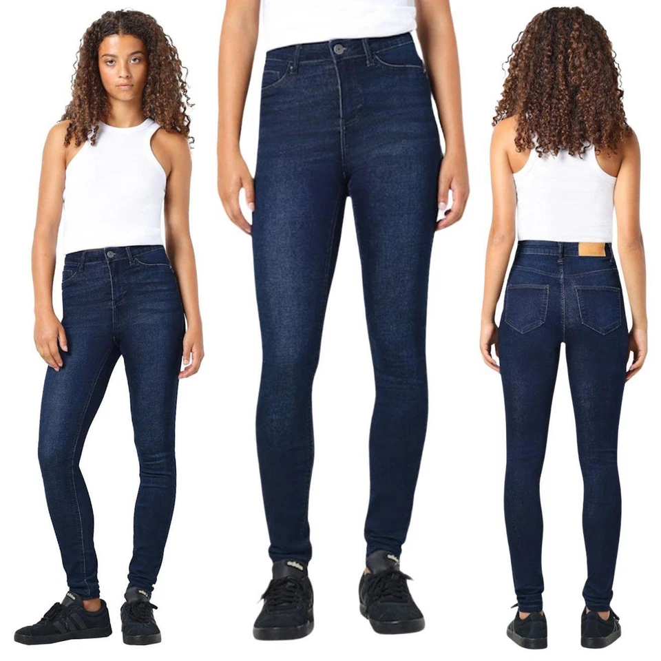 Noisy May Women's Skinny Fit Dark Wash Stretch Jeans Stretchable Denim Pants - Image 1 of 1