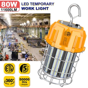 80W LED Temporary Work Light Construction Jobsite Workshop Lighting 120000 Lumen - Picture 1 of 14