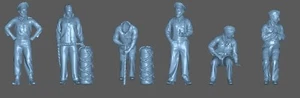 Peddinghaus 3D Print 1/48 48303 6 Man Submarine Crew No 5 Deckscrew - Picture 1 of 1