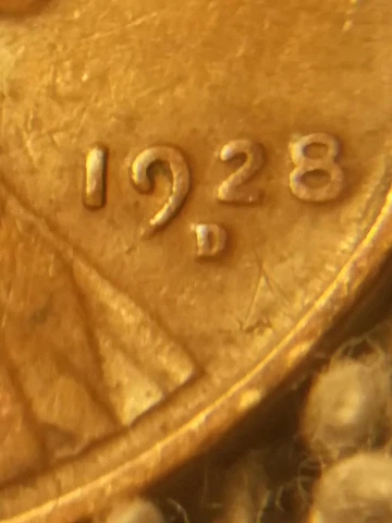 1928 d Lincoln wheat cent lamination error Cover