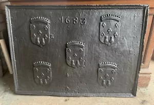Genuine Antique 17th Century Cast Iron Fireback - Picture 1 of 8