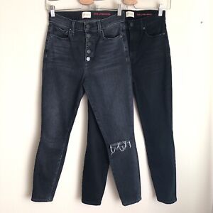 AO.LA Alice + Olivia Good High Rise Exposed Front Button Skinny Jeans Bundle
