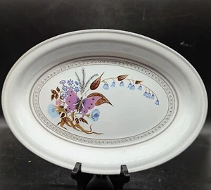 Vintage Denby LORRAINE Stoneware Oval Serving Platter Tray 12.5" Butterfly - Picture 1 of 7