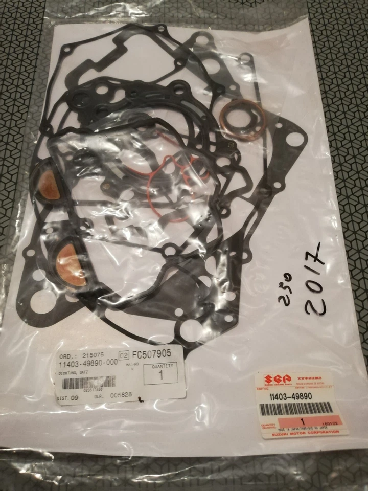 Serie Guarnizioni Motore Originali Suzuki Per Rmz 250 Del 2017 - Immagine 1 di 2