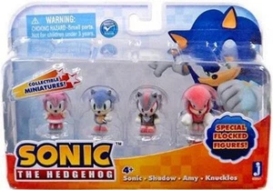 Sonic The Hedgehog Jazwares 4 Special Flocked Figures *Rare Shadown Amy Knuckles - Picture 1 of 5