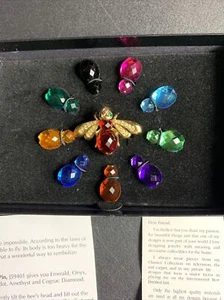 Joan Rivers signiert Biene Anstecknadel Brosche wechselbar austauschbar Set Box 10 Farben O - Bild 1 von 15