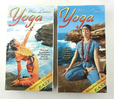 2 VHS Movie Wai Lana YOGA Exercise Beginners & Relaxation ~Sealed~ T85 - Image 1 of 4