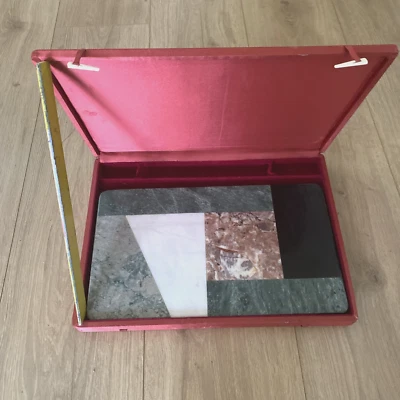 VINTAGE Marble LARGE 13" x 8" Multicolor Cheese Cutting Board/Orig. Case/5 lbs. - Image 1 of 4