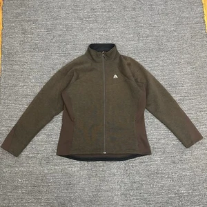 Vintage Nike ACG Jacket Women XL Brown Knit Pockets Wool Blend Full Zip Outdoor - Picture 1 of 9