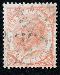 REGNO D’ ITALIA - 1863/65 – 2 Lire scarlatto chiaro - Foto 1 di 1