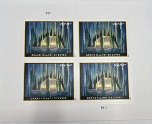 1 Sheet of 4 USPS Self-Adhesive $26.35 X 4 Stamps 2020 Grand Island Ice Caves - Picture 1 of 2