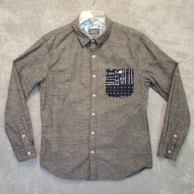 Modern Amusement Shirt Mens Large Gray Button Front Long Sleeve Pocket 48364 - Image 1 of 4