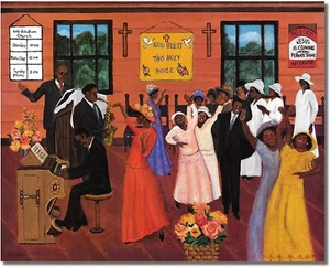 Black African American CHURCH Dancing -music  8 x 10" ULTRA PREMIUM SATIN Print - Picture 1 of 2