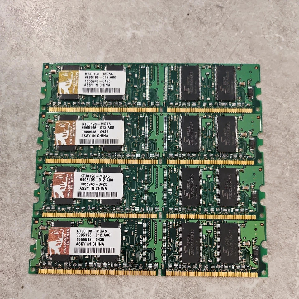 4x Kingston ValueRAM 512MB 400MHz PC3200 DDR Desktop Memory KVR400/512R - Image 1 of 1