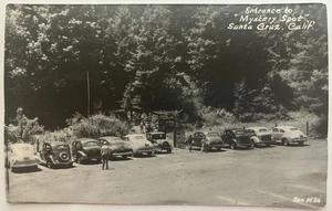 Vintage RPPC Mystery Spot Santa Cruz California Entrance Cars Roadside Postcard - Picture 1 of 2